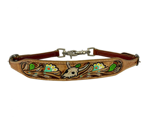 Showman Painted Skull and Flower Design Wither Strap WS-25 Showman Painted Skull and Flower Design Wither Strap WS-25