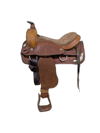 15.5 Inch Used 3 Bar Western Show Saddle 1030-10860