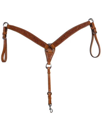 Billy Cook Leather Breast Collar Pro Barrel Racer Style Hand Tooled Sheridan SS Hardware