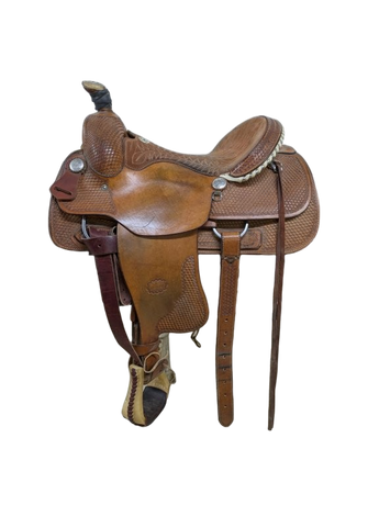 2-1362 15.5 inch Used Billy Cook Western Team Roping Saddle