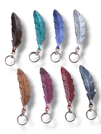 Austin Accents Leather Feather Keychain
