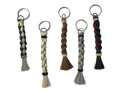 Austin Accent French Braid Horse Hair Keychain 6 Long