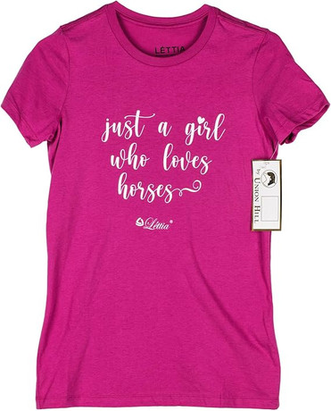 Hot Pink T-Shirt Just A Girl Who Loves Horses