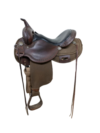 14.5" Used Circle Y High Horse Willow Springs Western Trail Saddle Wide Tree 2-1371