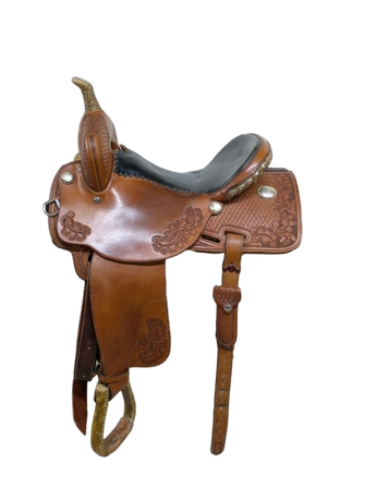 14 Inch Used Diamond M Western Barrel Saddle 1053-11095