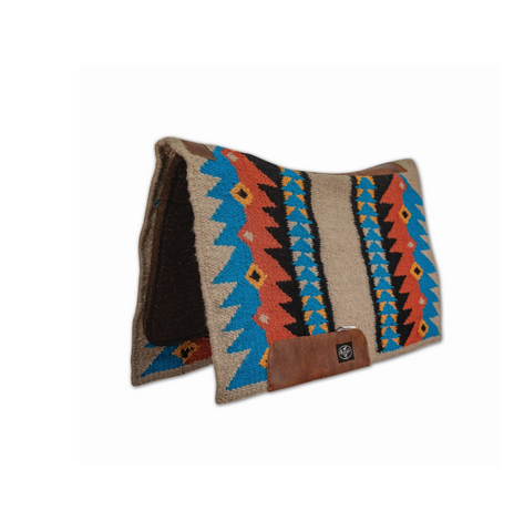 Professional's Choice 3/4 in Fuse Blanket Top Saddle Pad Sand/Pacific 33X38 Felt Bottom