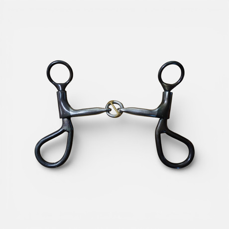 handcrafted black steel cheeks and center LifeSaver ring on white background