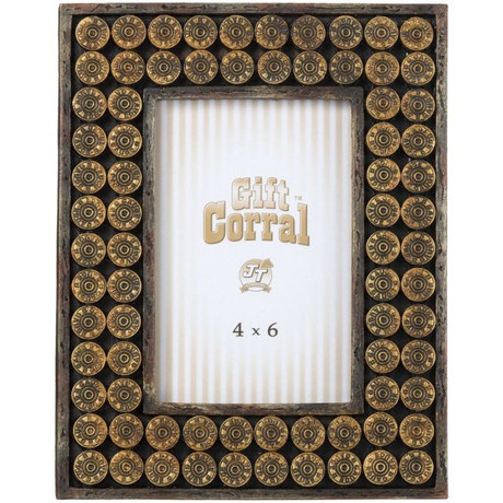 Tough-1 gold shotgun shells 4x6 western rustic picture frame with detailed bullet accents