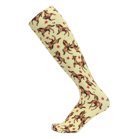 AWST Int’l starlight horses knee high equestrian riding socks with horse pattern