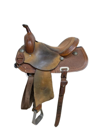2-1373 14 Inch Used Reinsman X-Series Western Barrel Saddle