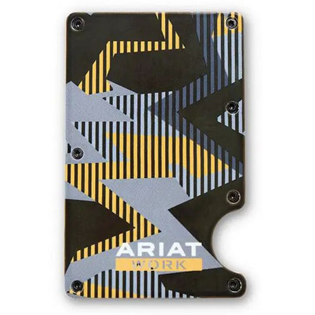 Ariat Work utility wallet with bold multi-color geometric print and money clip