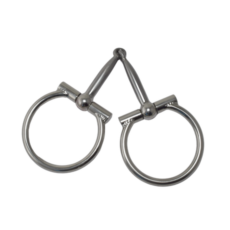 Tom Balding Ballhinge D-Ring Snaffle with 5 1/8 inch mouthpiece and 5/16 inch diameter stainless steel construction
