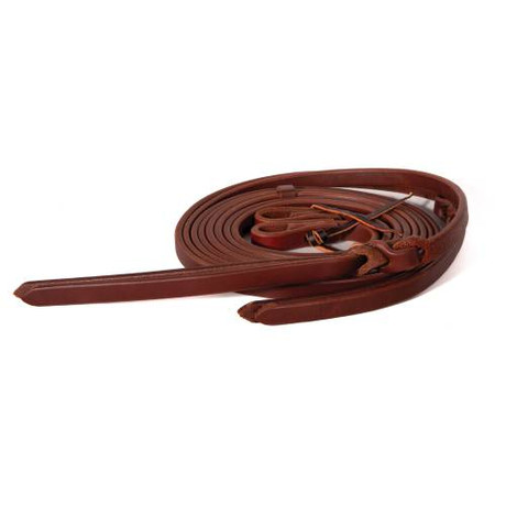 Professional’s Choice 5/8 inch Western leather split reins with popper tail in brown.