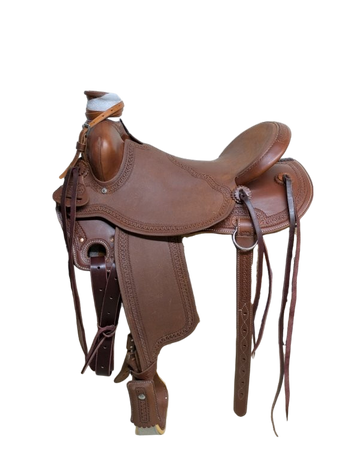 WPA018-126 16.5 inch New McCall Mclite Western Wood Post All Around Saddle Regular Tree