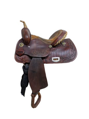 2-1381 13.5 inch Used Billy Cook Western Connie Combs Barrel Saddle