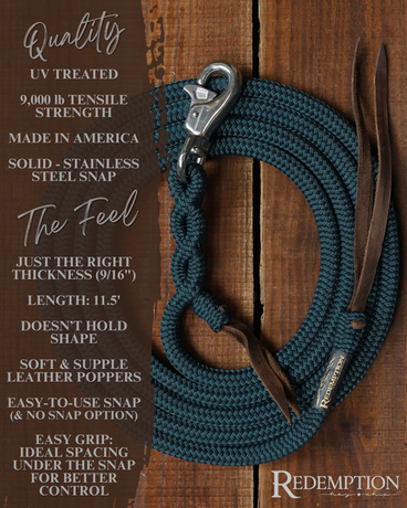 Hay Chix Redemption Lead Rope 9/16 inch and 11.5 Foot