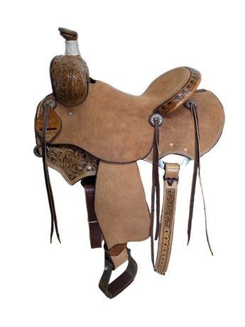 1-1302 14.5 inch New Scott Thomas Western Ranch Saddle FQHB