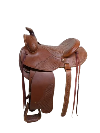 14.5 Inch Used Fallis Balanced Western Trail Saddle 1035-11388