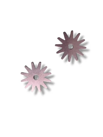 Dutton Bits 12 point spur rowel #6 fine tip steel replacement rowel shown on white background