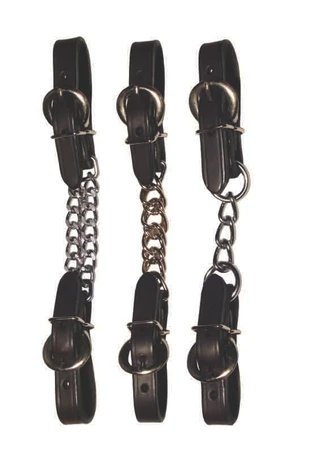 Berlin Leather Dark Oil Double Curb Chain with Nickel Plated #5 Buckle