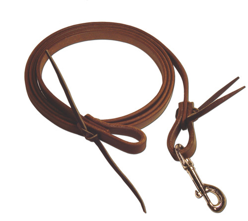 Berlin Leather oiled Wickett-Craig harness leather roper rein with nickel plated 225 snap western riding reins