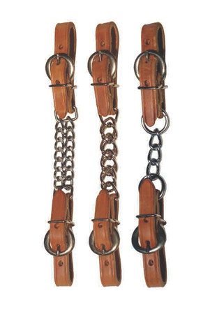 Berlin Leather harness 5/8 inch double curb chain with nickel plated #5 buckle featuring dual chain design for western tack use