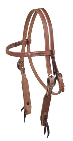 Berlin Leather 3/4 inch browband headstall made from Hermann Oak harness leather with stainless steel hardware for western horse tack