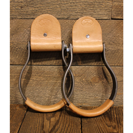 Chino Tack 1 inch Oxbow Western Stirrup with Leather Tread