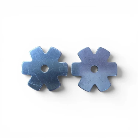 Dutton Bits 6 point western spur rowel replacement in steel with 1 1/4 inch diameter displayed on white background.