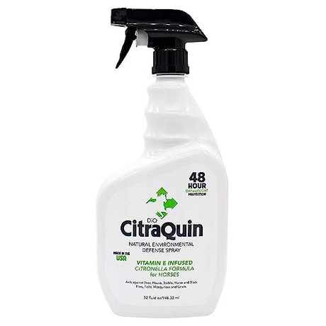 Citraquin by Draw It Out 32 oz natural equine citronella spray bottle for horses and insect protection.