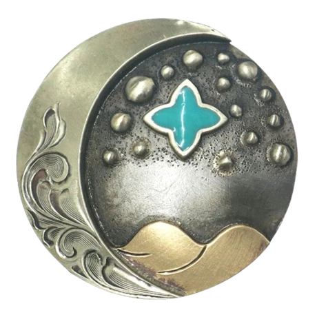 Augus Conchos Turquoise Moon and Stars Concho Chicago Screw
