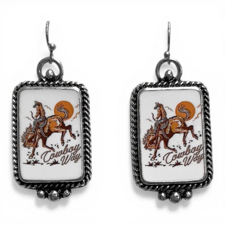 Jewelry Silver Strike Cowboy Way Earring