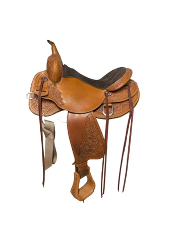 2-1449 16 inch Used Circle Y High Horse Western Oyster Creek Trail Saddle Extra Wide Tree