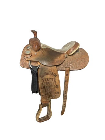 2-1471 14.5 inch Used Ammerman Western Team Roping Saddle
