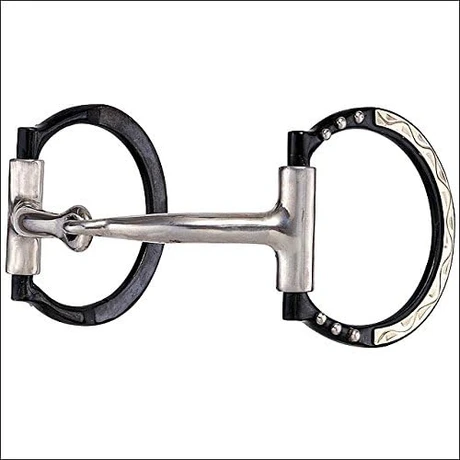 American Heritage Equine Brushed Steel Dee Ring Bit 5" Curved Snaffle Bit