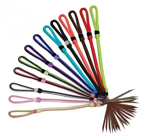 Showman  Braided Nylon Quirt With Wrist Loop and Leather Popper