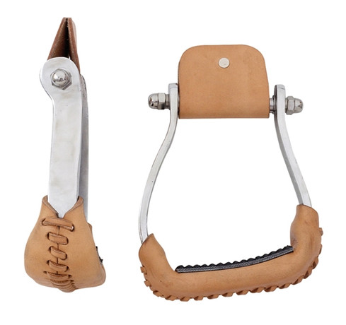 American Heritage Equine Sloped Aluminum Stirrups with Rubber Tread 