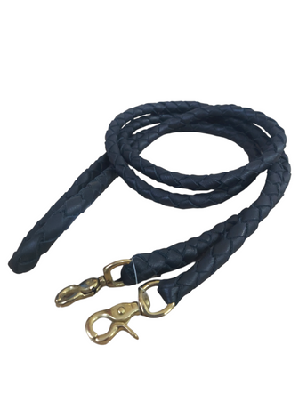 Professional's Choice Black Round Braided Roping Reins