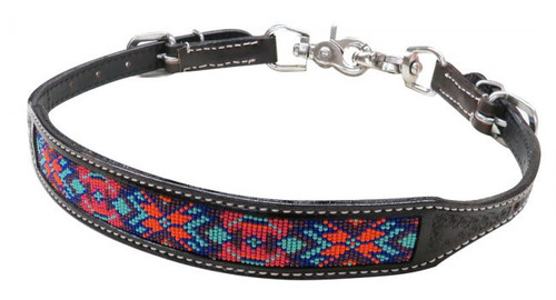 Showman Beaded ARG Cow Leather Wither Strap 19321