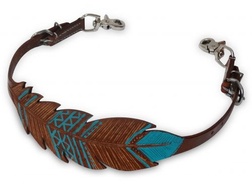 Showman Hand Painted Feather Wither Strap 19206