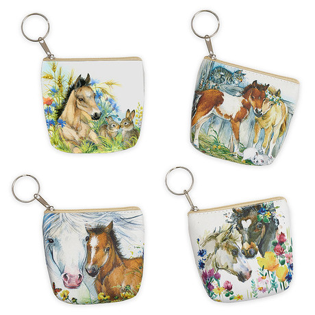 AWST International GG635 Key Chain Coin Purse Pony Themed *SOLD AS ASSORTED PATTERNS*