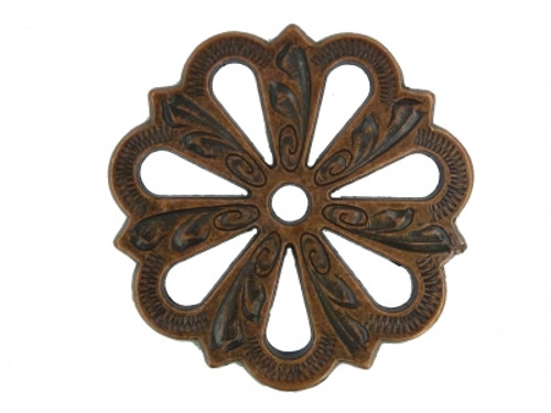 Trigg Leather Filigree Spur Rowel Antique Copper 