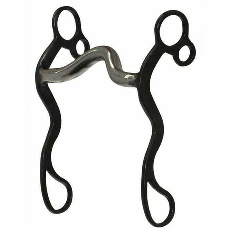 Reinsman Solid Shank Ported Sweet Iron Curb Bit 5" Black Steel DR054 Reinsman Solid Shank Ported Sweet Iron Curb Bit 5" Black Steel DR054