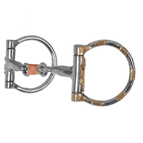 Reinsman Brass Accent Stainless D-Ring 5" Copper Roller Bit DR287