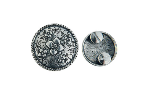 Weaver Flower Concho Antique Silver/Zinc Die Cast 1-3/16" Sold Singularly