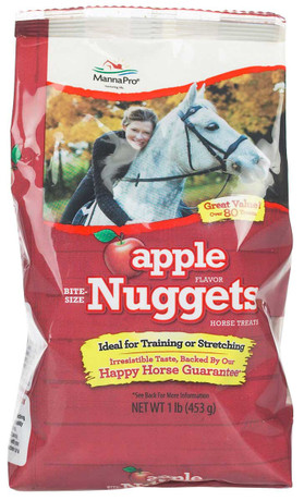 Manna Pro apple bite sized nuggets horse treats 1 lb bag training treats