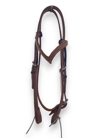 HR Saddlery Vee Brow Headstall – Hot Oil Leather – Premium Western Tack 5130-04