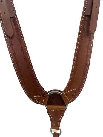 HR Saddlery Heavy Oil Pulling Collar Barbwire Tooled 6060-BW-04 HR Saddlery Heavy Oil Pulling Collar Barbwire Tooled 6060-BW-04