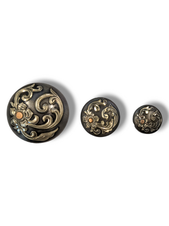 Wildfire Saddlery Floral and Filigree Antique Concho 