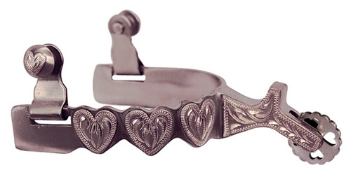 American Heritage Equine Brush SS Spur Ladies 3 Hearts